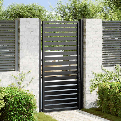 Gartentor Abschließbar Schwarz Aluminium