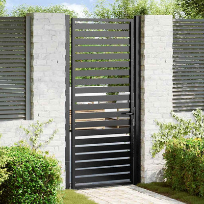 Gartentor Abschließbar Schwarz Aluminium