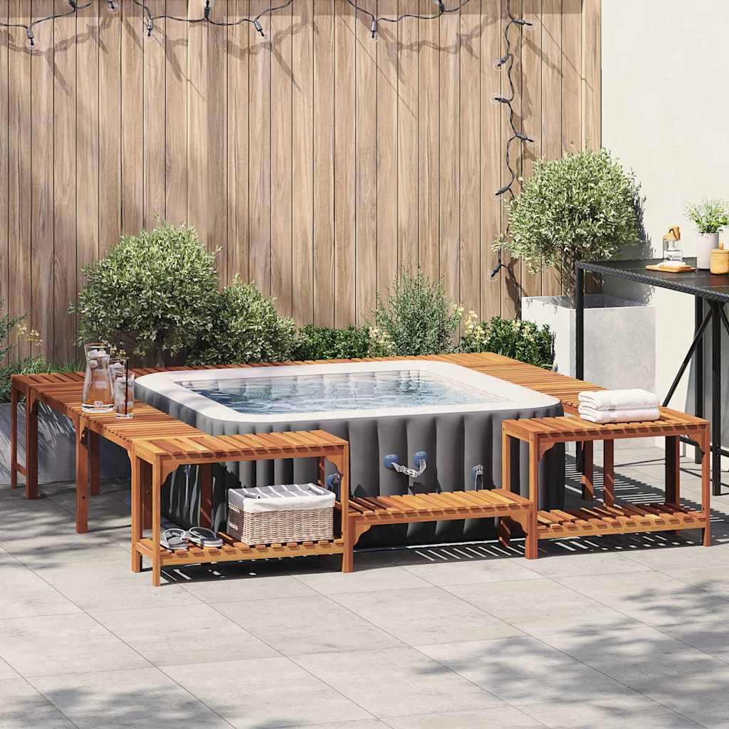 Whirlpool-Umrandung Braun 230 X 230 Cm Massivholz Akazie
