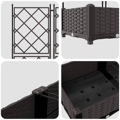 Garten-Pflanzgefäß 2 Pcs Braun 80 X 40 X 125,5 Cm Kunststoff