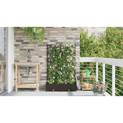 Garten-Pflanzgefäß 2 Pcs Braun 80 X 40 X 125,5 Cm Kunststoff