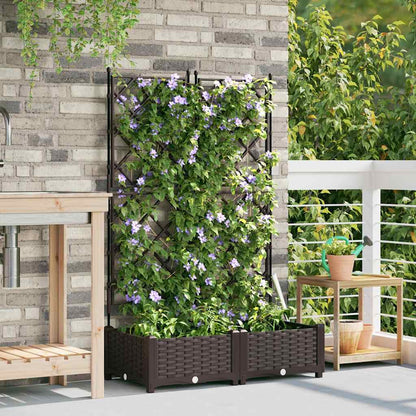 Garten-Pflanzgefäß 2 Pcs Braun 80 X 40 X 125,5 Cm Kunststoff