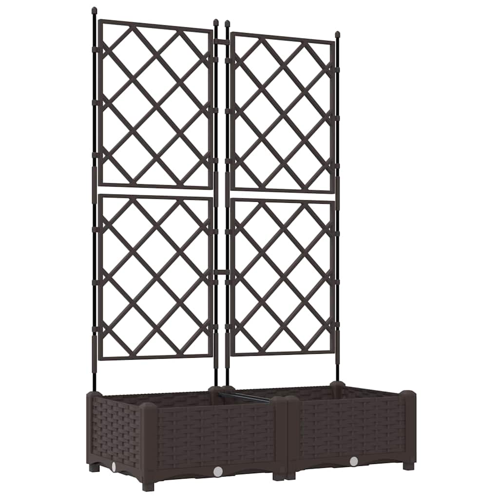 Garten-Pflanzgefäß 2 Pcs Braun 80 X 40 X 125,5 Cm Kunststoff