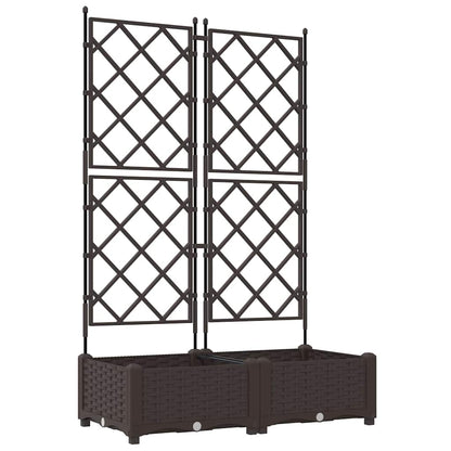 Garten-Pflanzgefäß 2 Pcs Braun 80 X 40 X 125,5 Cm Kunststoff