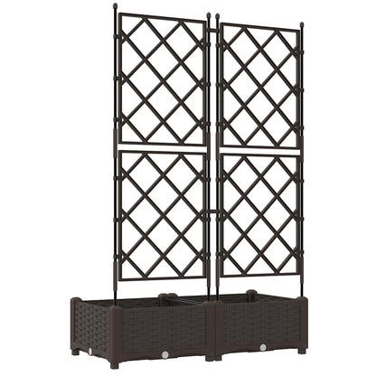 Garten-Pflanzgefäß 2 Pcs Braun 80 X 40 X 125,5 Cm Kunststoff