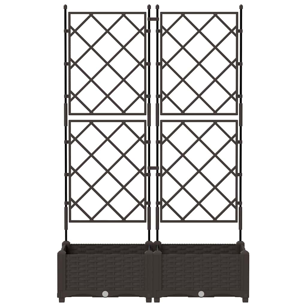 Garten-Pflanzgefäß 2 Pcs Braun 80 X 40 X 125,5 Cm Kunststoff