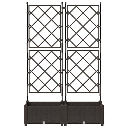 Garten-Pflanzgefäß 2 Pcs Braun 80 X 40 X 125,5 Cm Kunststoff