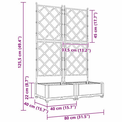 Garten-Pflanzgefäß 2 Pcs Braun 80 X 40 X 125,5 Cm Kunststoff