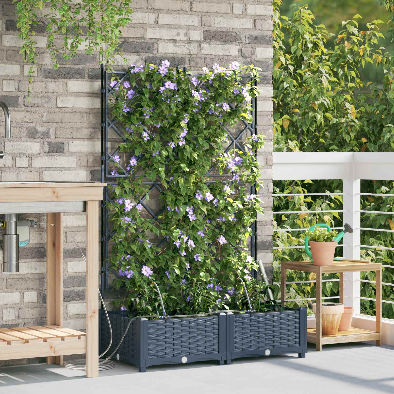 Garten-Pflanzgefäß 2 Pcs Kunststoff
