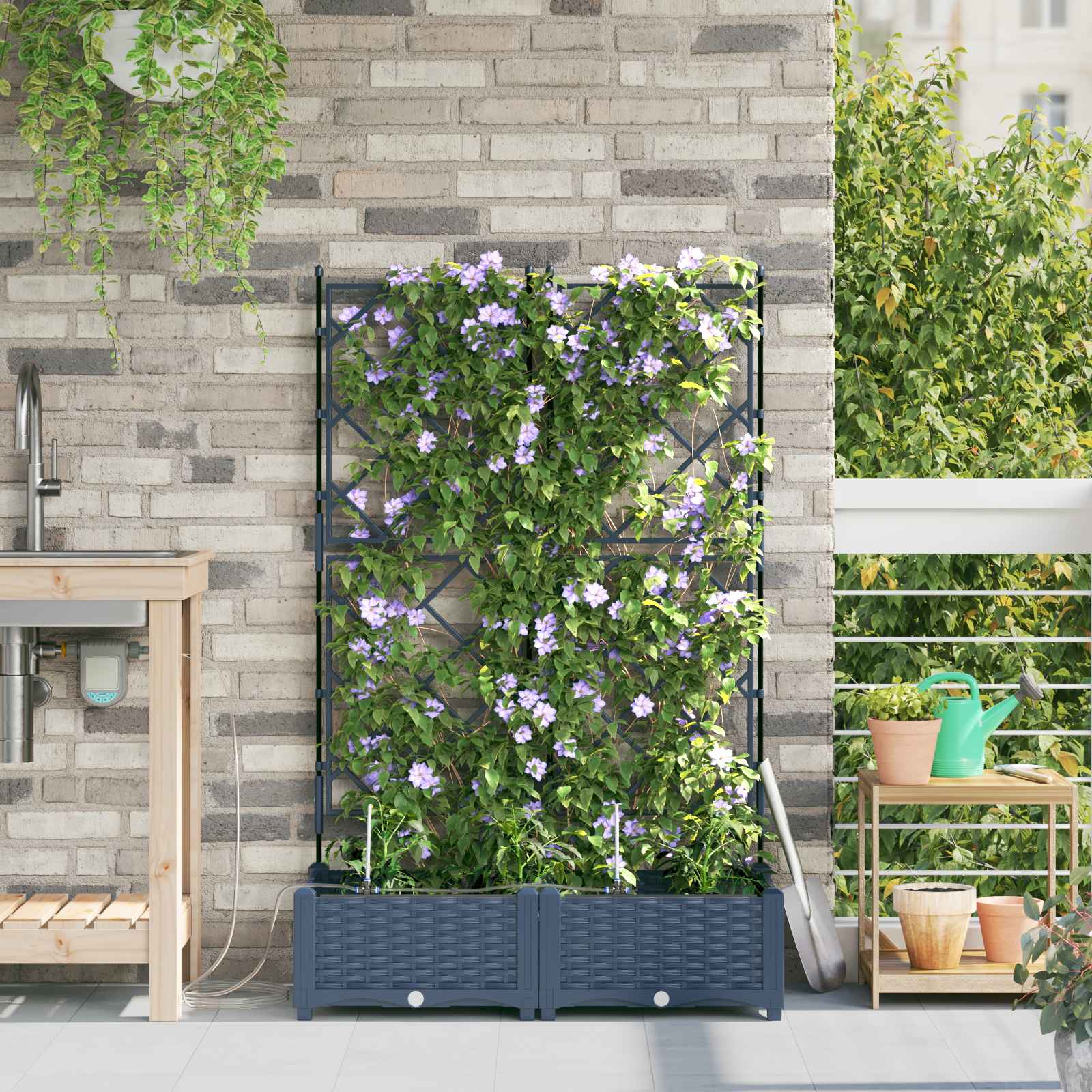 Garten-Pflanzgefäß 2 Pcs Kunststoff