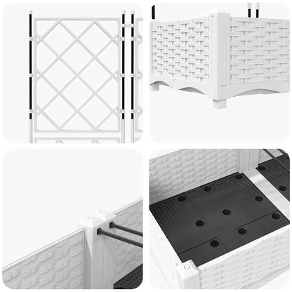 Garten-Pflanzgefäß 2 Pcs Weiß 80 X 40 X 125,5 Cm Kunststoff