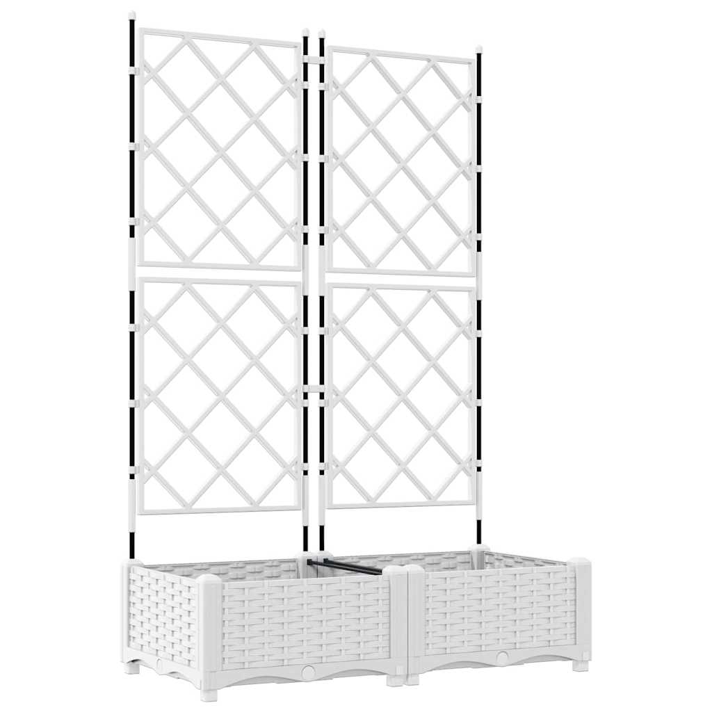 Garten-Pflanzgefäß 2 Pcs Weiß 80 X 40 X 125,5 Cm Kunststoff