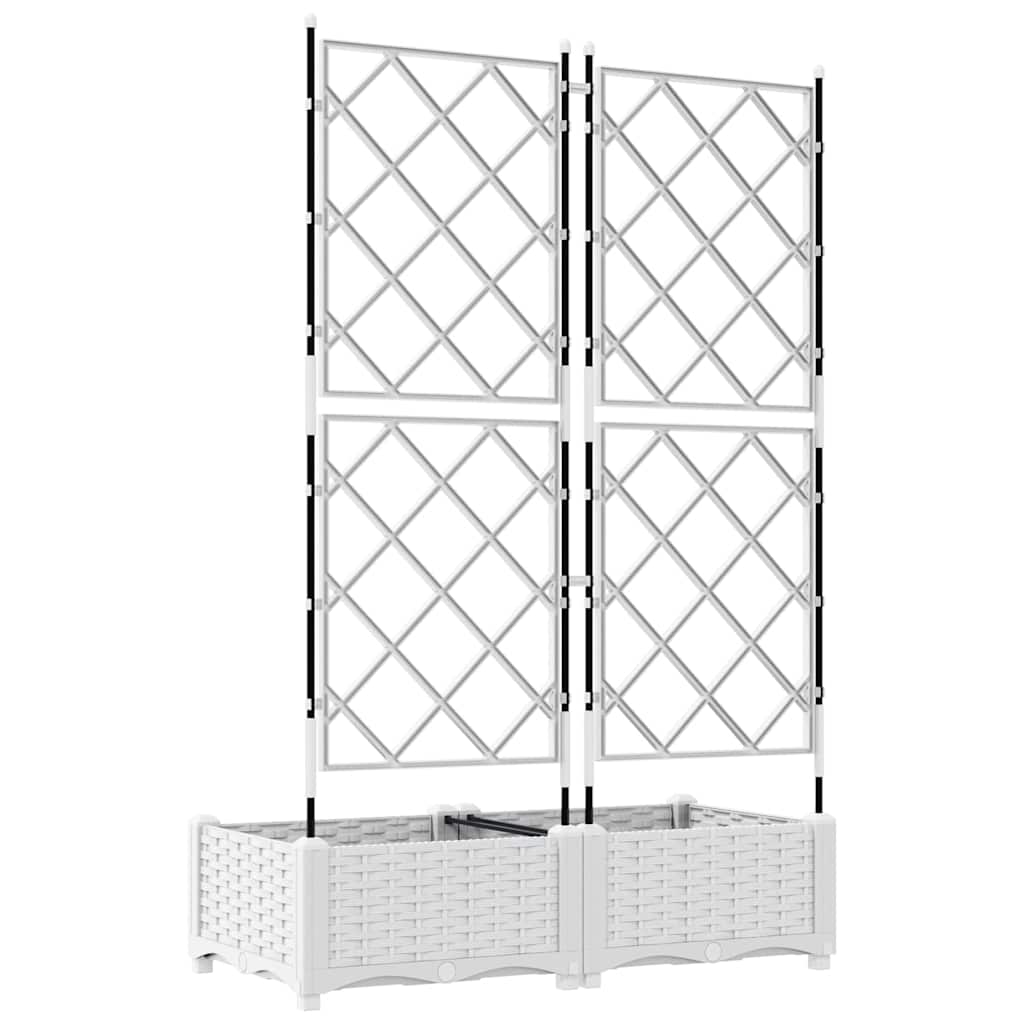Garten-Pflanzgefäß 2 Pcs Weiß 80 X 40 X 125,5 Cm Kunststoff