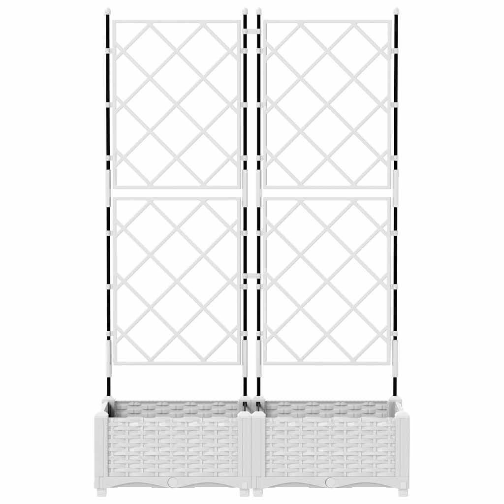 Garten-Pflanzgefäß 2 Pcs Weiß 80 X 40 X 125,5 Cm Kunststoff