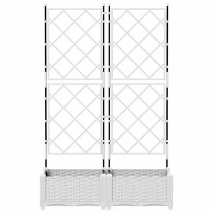 Garten-Pflanzgefäß 2 Pcs Weiß 80 X 40 X 125,5 Cm Kunststoff