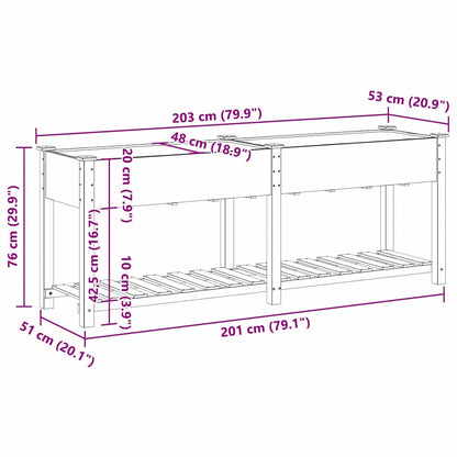 Garten-Pflanzgefäß Beige 203 X 53 X 76,5 Cm