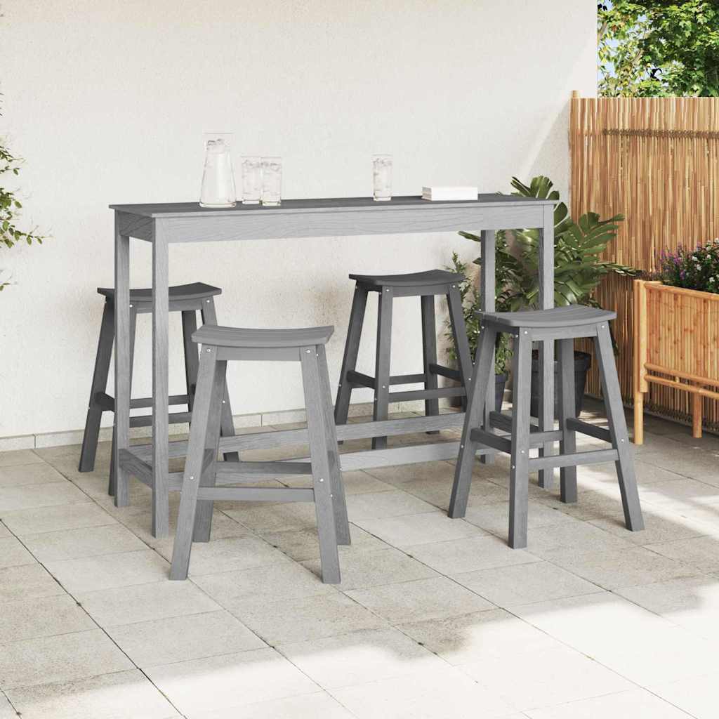 Garten Bar Set 4 Pcs Hellgrau Hdpe