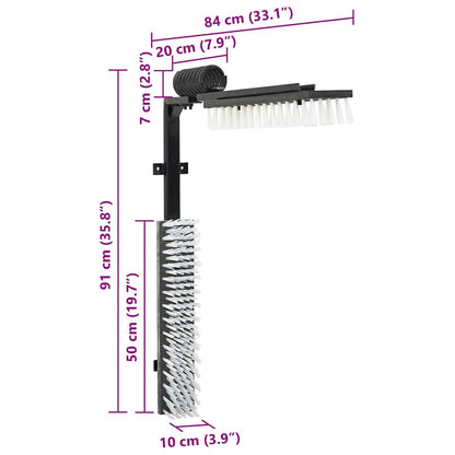 Kühbürste Verstellbar Schwarz Und 84 X 10 X 91 Cm Pvc