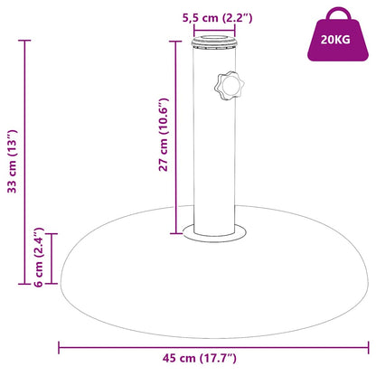 Sonnenschirmständer 20,9Kg Weiß Beton Rund