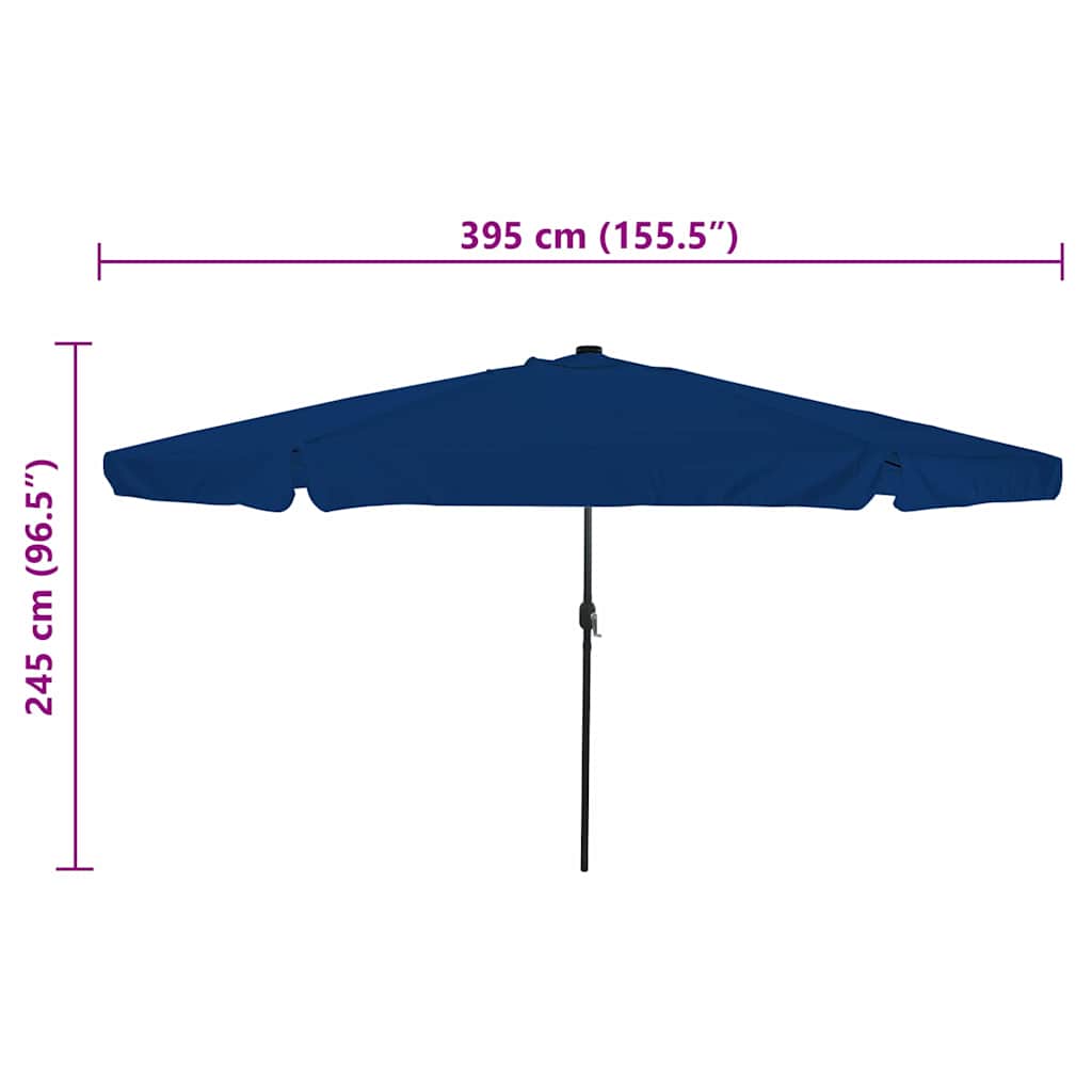 Garten-Sonnenschirm 395 X 395 X 245 Cm Polyester Rund Blau