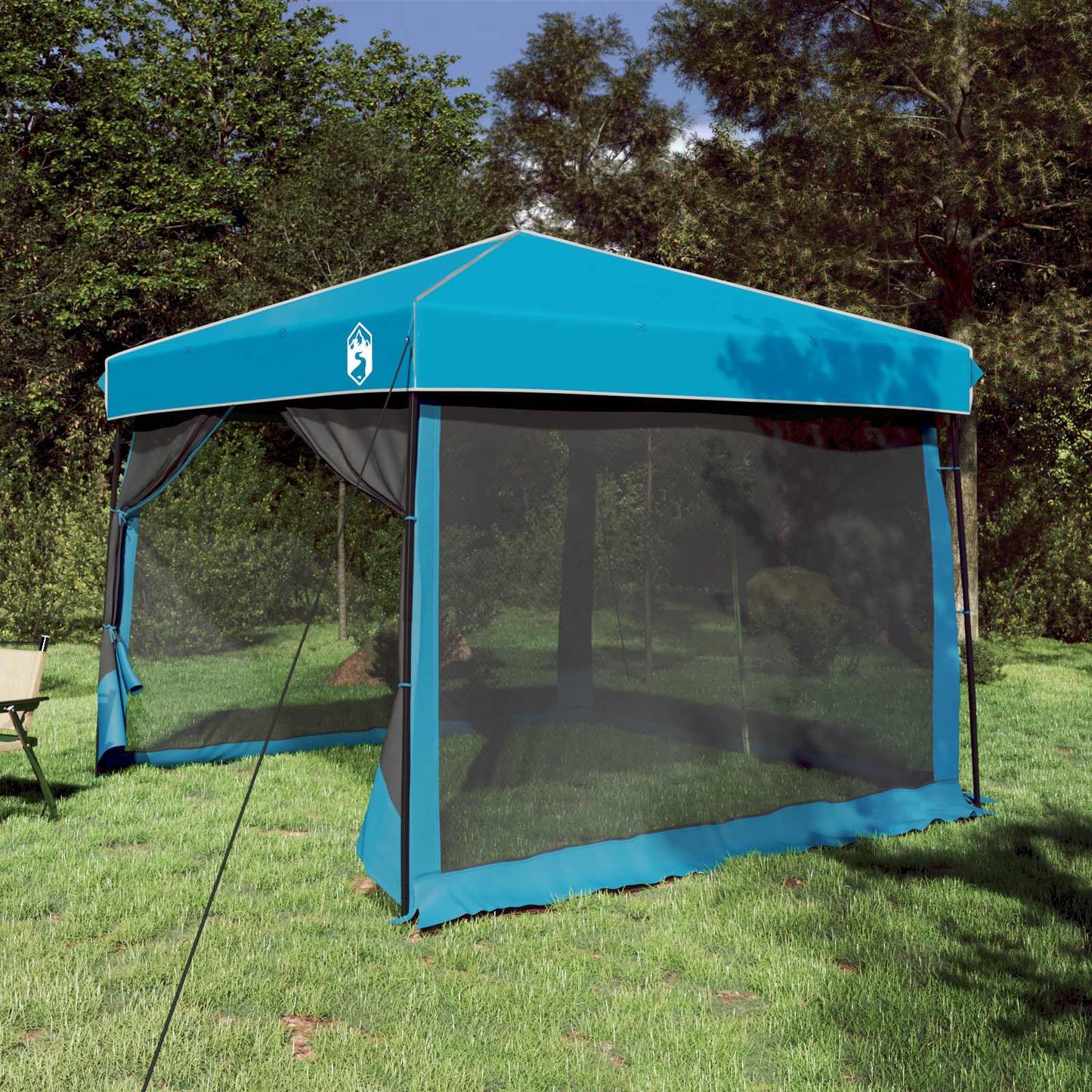 Camping-Zelt-Set 2 Pcs Grau Und Taffeta Und Stoff