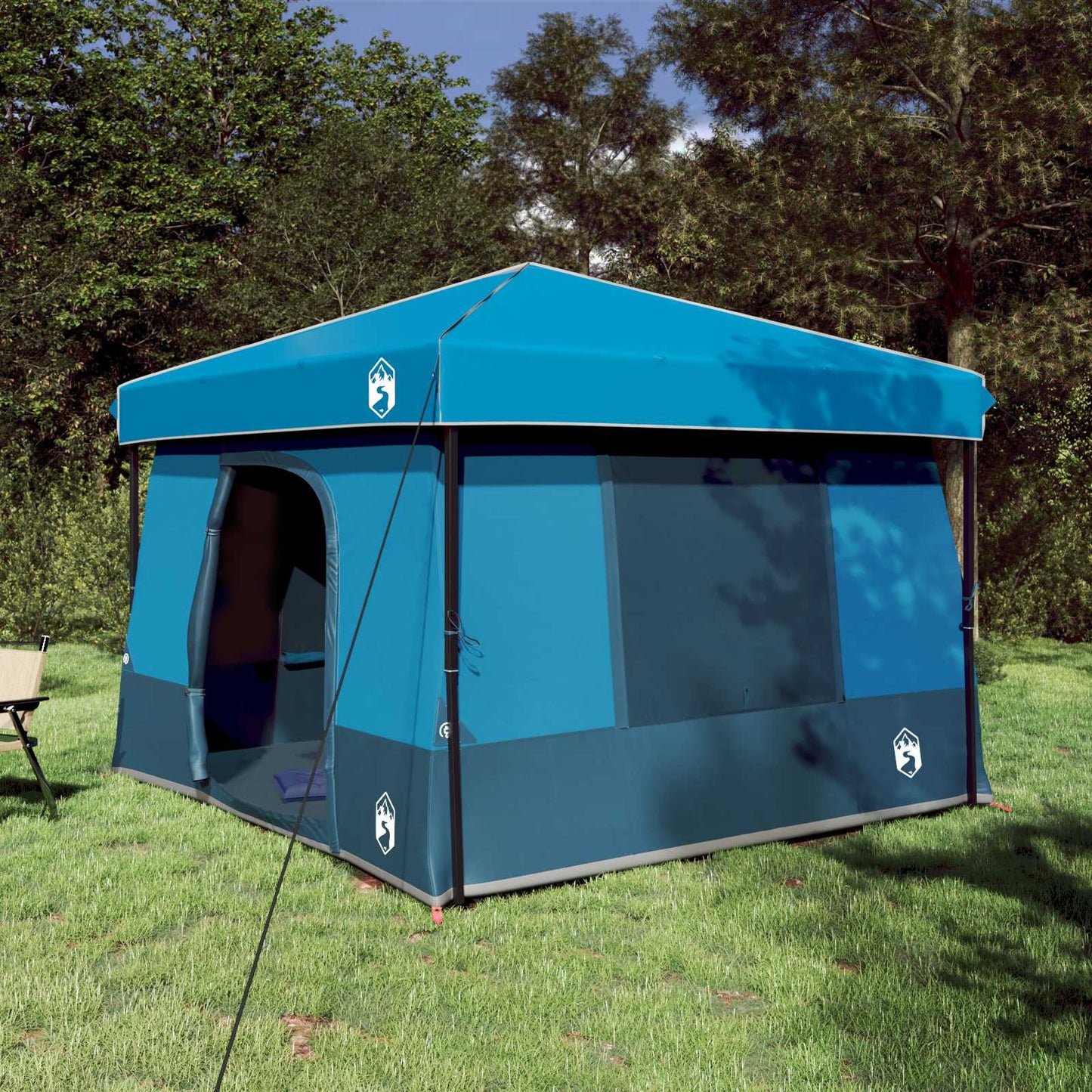 Camping-Zelt-Set 2 Pcs Grau Und Taffeta Und Stoff