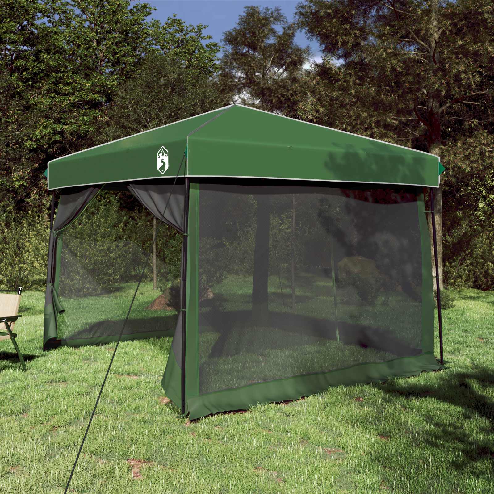 Camping-Zelt-Set 2 Pcs Grau Und Taffeta Und Stoff
