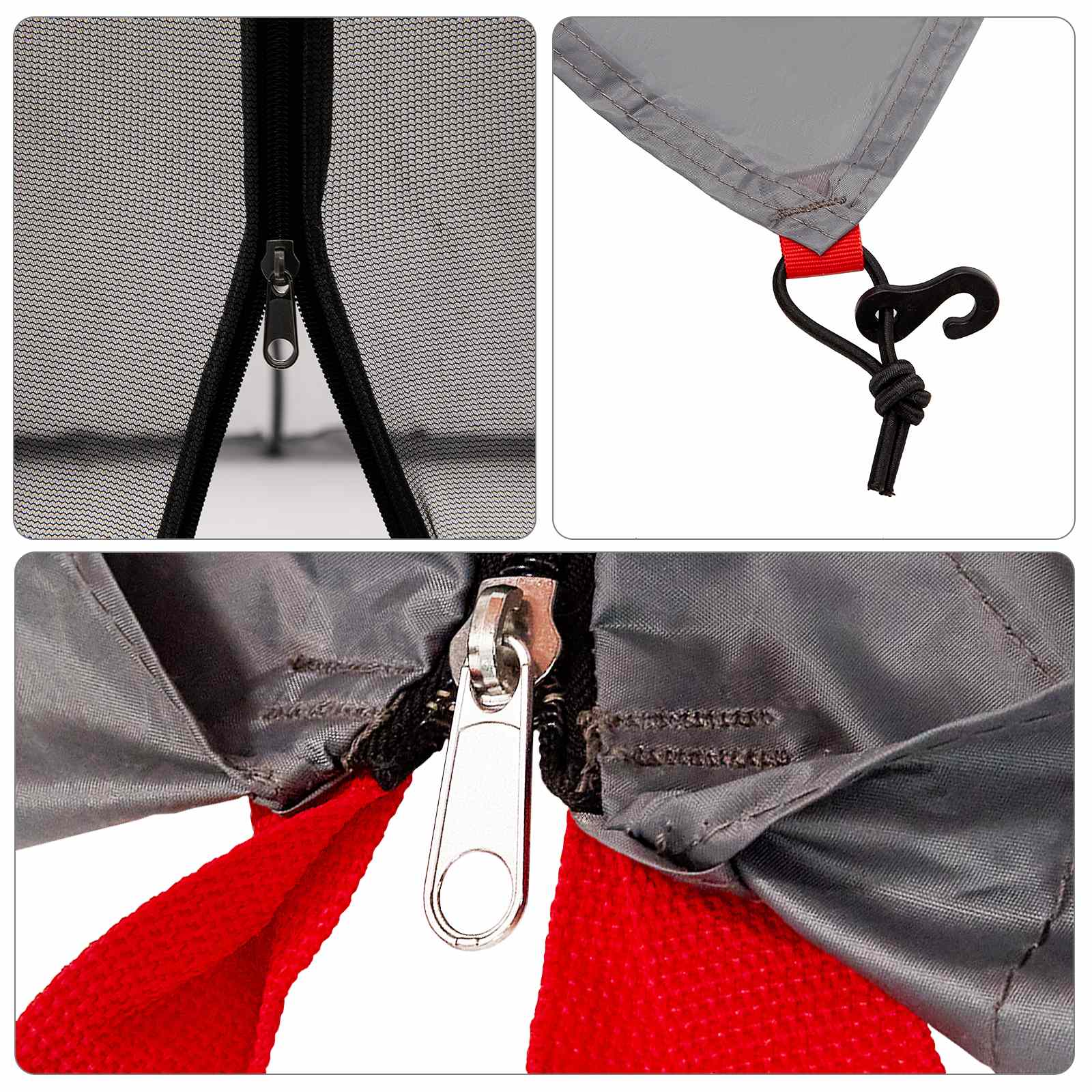 Camping-Zelt-Set 2 Pcs Grau Und Taffeta Und Stoff