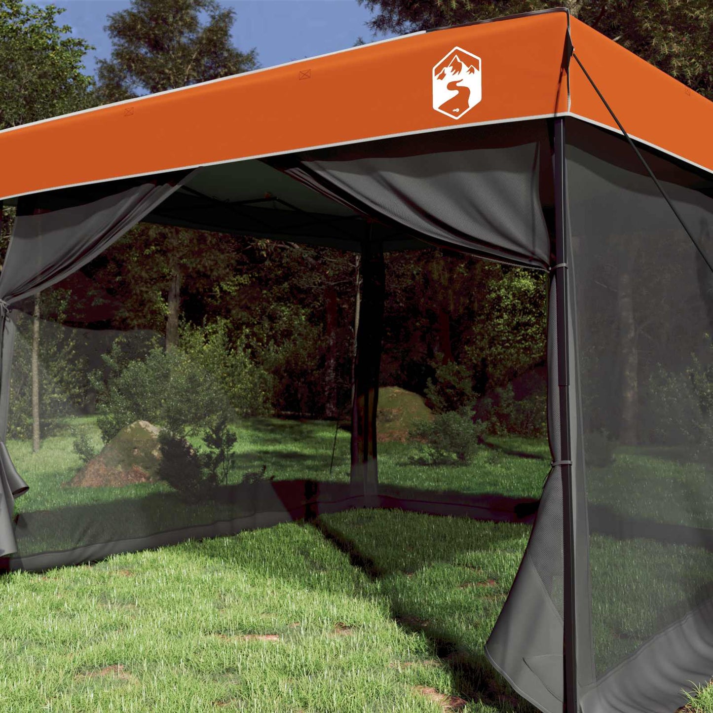Camping-Zelt-Set 2 Pcs Grau Und Taffeta Und Stoff