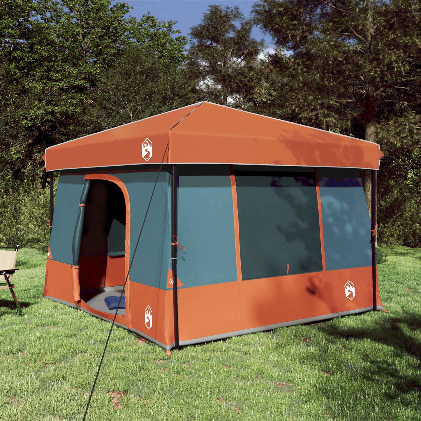 Camping-Zelt-Set 2 Pcs Grau Und Taffeta Und Stoff