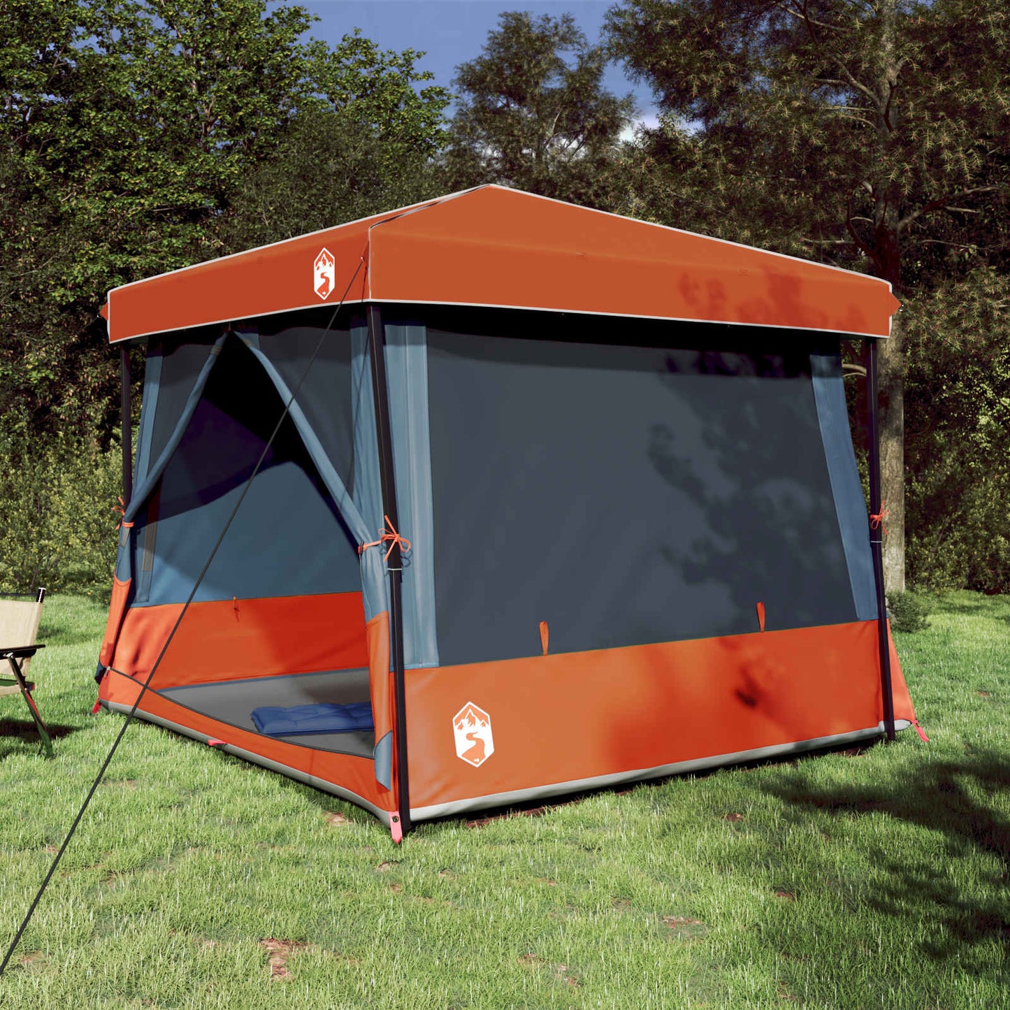 Camping-Zelt-Set 2 Pcs Grau Und Taffeta Und Stoff