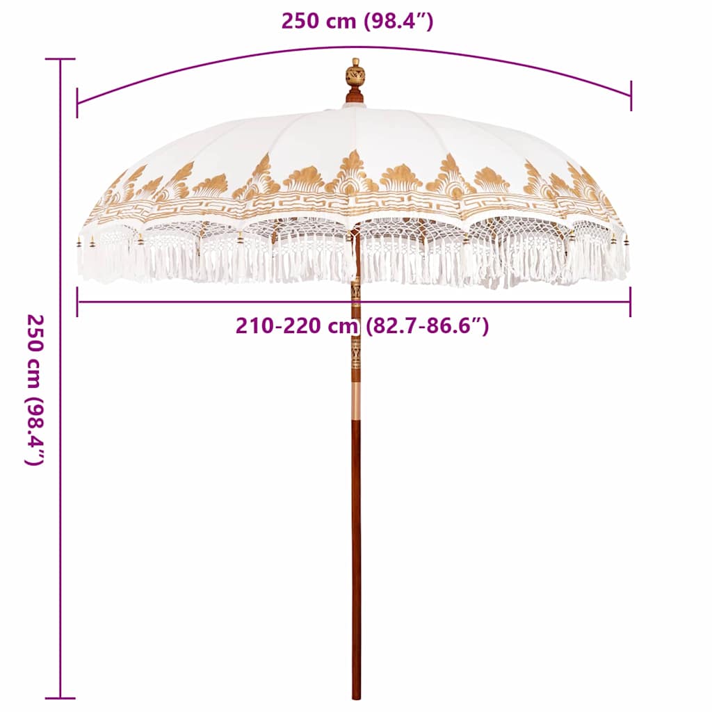 Balinesischer Sonnenschirm Creme 215 X 215 X 260 Cm
