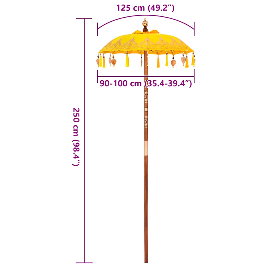 Balinesischer Sonnenschirm 125 X 125 X 260 Cm