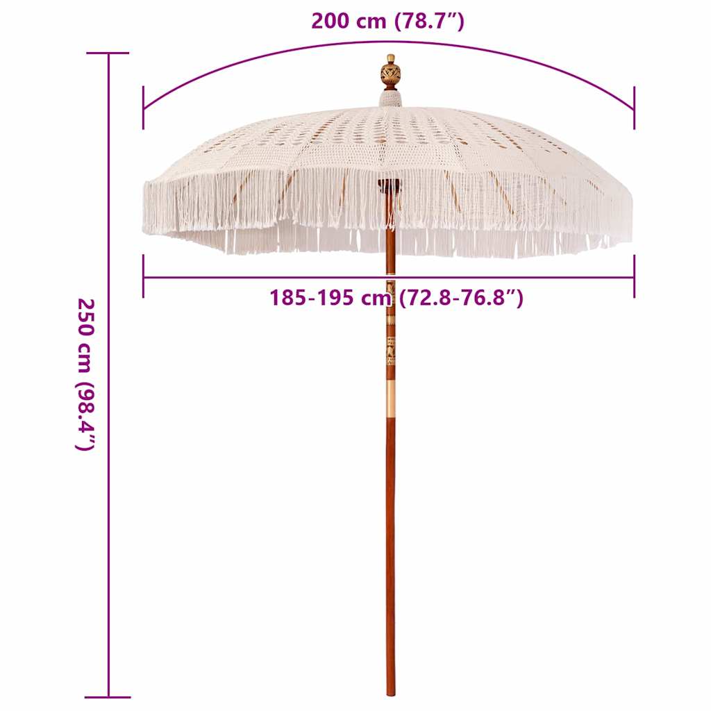 Macrame Sonnenschirm Creme 190 X 190 X 260 Cm