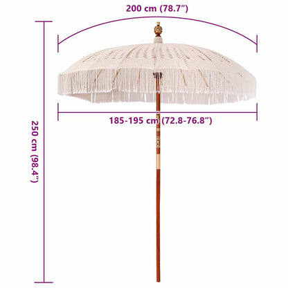 Macrame Sonnenschirm Creme 190 X 190 X 260 Cm