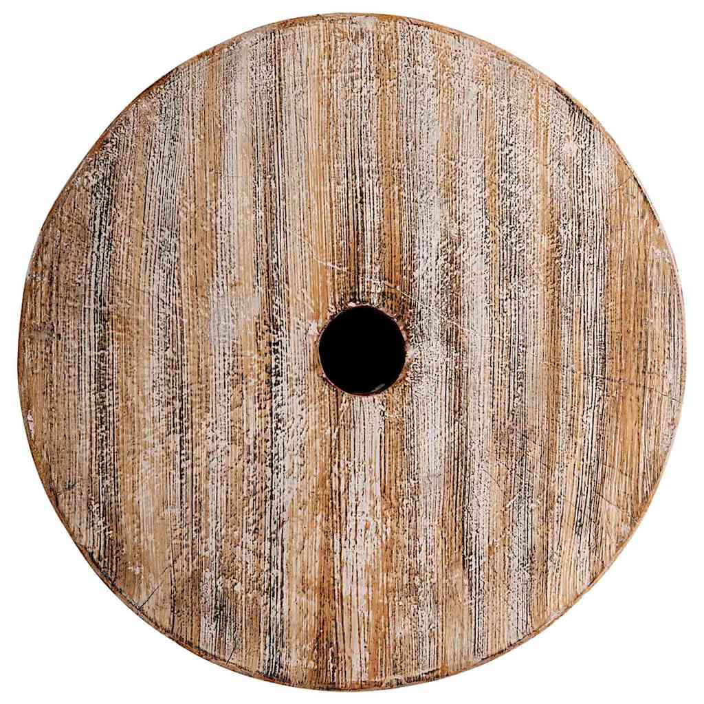 Sonnenschirmständer Weiß Gewaschen Ø34 X 40 Cm Massivholz
