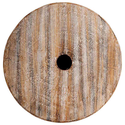 Sonnenschirmständer Weiß Gewaschen Ø34 X 40 Cm Massivholz