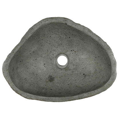Flusssteinwaschbecken Hellgrau 52 X 40 X 15 Cm Flussstein
