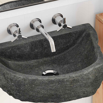 Wandmontiertes Waschbecken Grau 45 X 35 X 15 Cm Flussstein