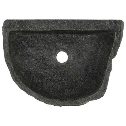 Wandmontiertes Waschbecken Grau 45 X 35 X 15 Cm Flussstein