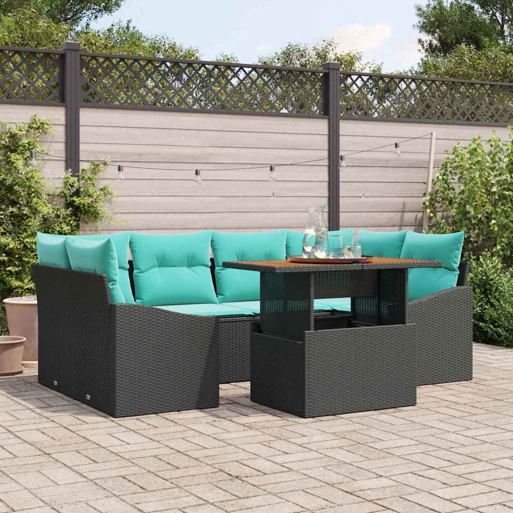 Garten Essgruppe Mit Kissen 7 Pcs Und Teal