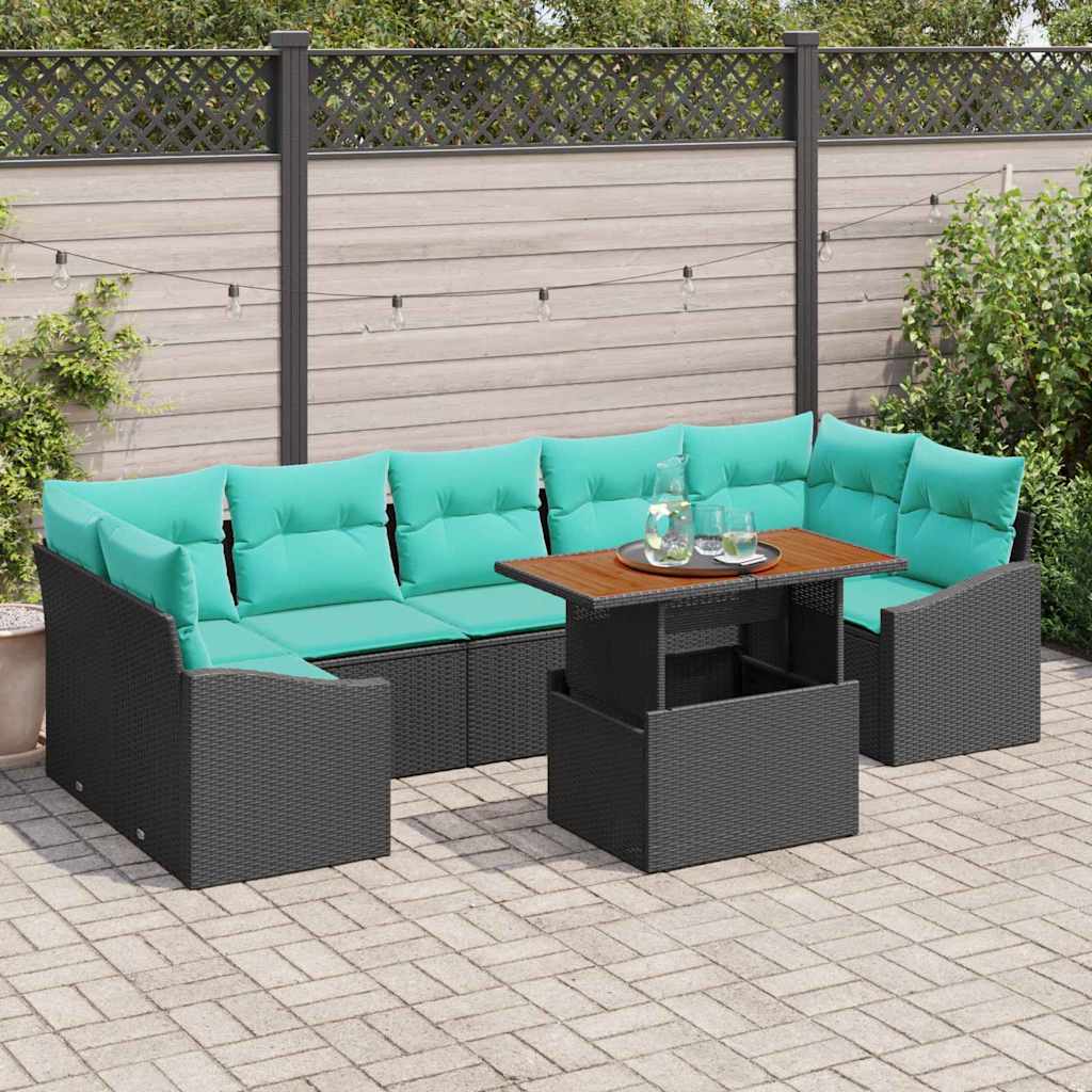 Garten Essgruppe Mit Kissen 8 Pcs Und Teal
