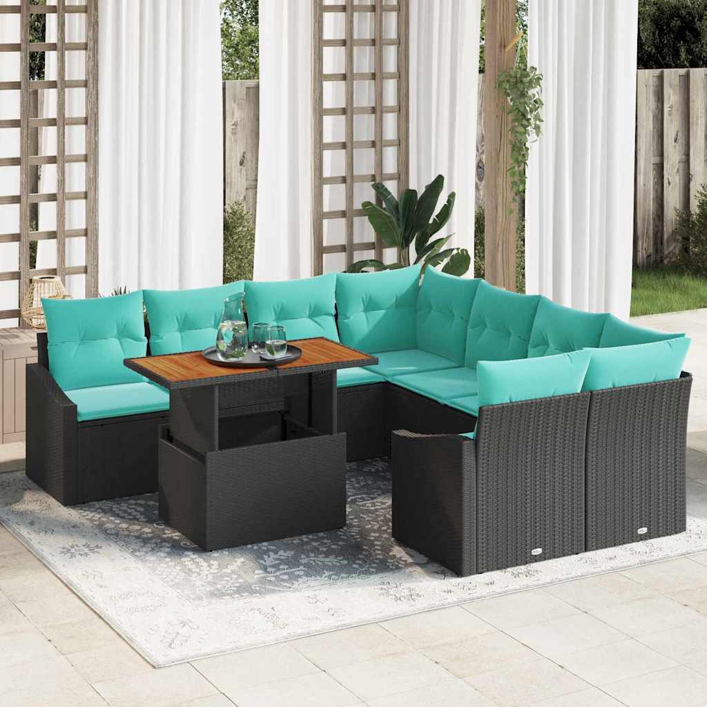 Garten Essgruppe Mit Kissen 9 Pcs Und Teal