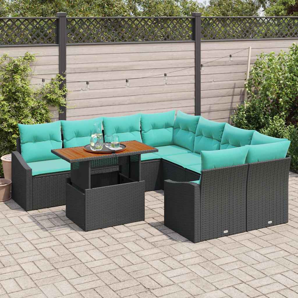 Garten Essgruppe Mit Kissen 9 Pcs Und Teal