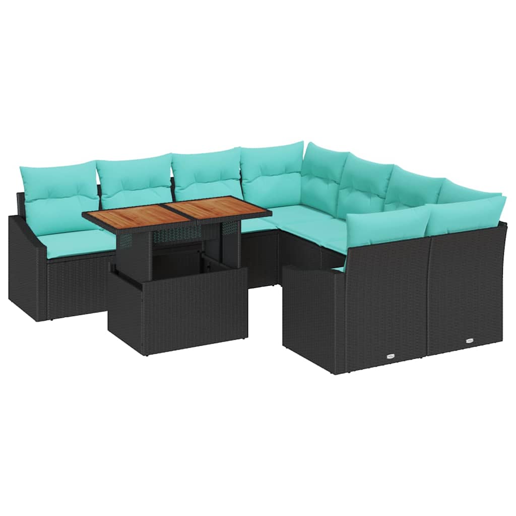 Garten Essgruppe Mit Kissen 9 Pcs Und Teal