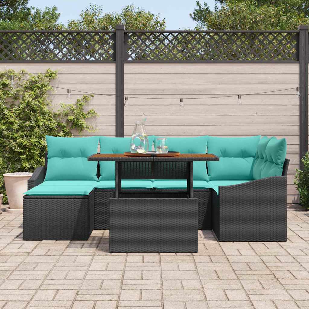 Garten Essgruppe Mit Kissen 7 Pcs Und Teal