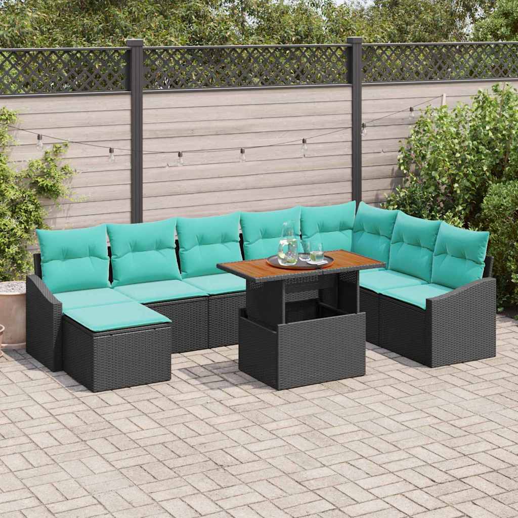 Garten Essgruppe Mit Kissen 9 Pcs Und Teal