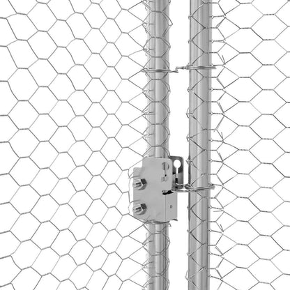 Hühnerkäfig 3 Pcs Silber 600 X 200 X 200 Cm Stahl Und Pe