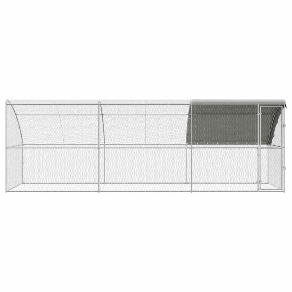 Hühnerkäfig 3 Pcs Silber 600 X 200 X 200 Cm Stahl Und Pe