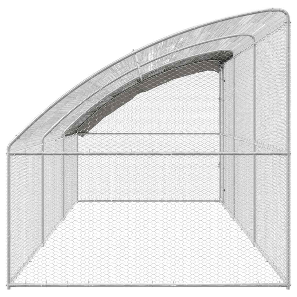 Hühnerkäfig 3 Pcs Silber 600 X 200 X 200 Cm Stahl Und Pe